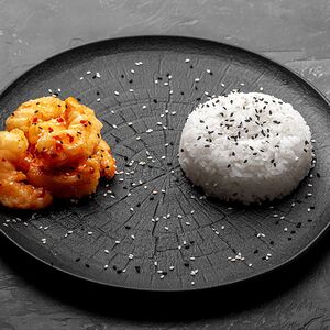 Рис с креветкой в кисло-сладком соусе