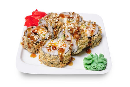 Роллы С угрем и соусом унаги темпура