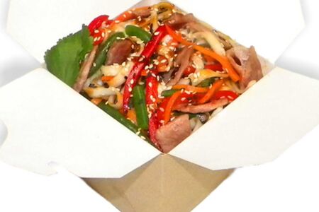 Удон со свининой терияки