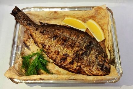 Рыба дорадо на мангале