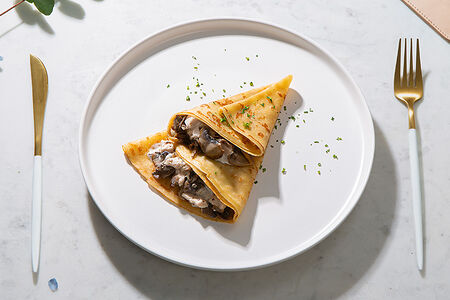 Блин с курицей и грибами