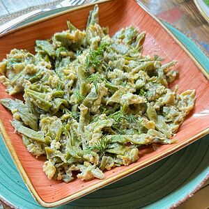 Կանաչ լոբի ձվով