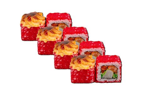 Ролл Запеченный лосось с окунем 