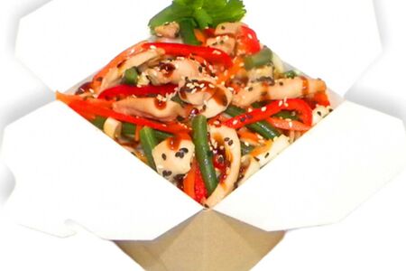 Удон с курицей терияки