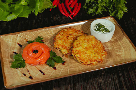 Драники с лососем