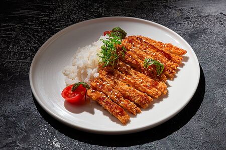 Хрустящая курица с рисом