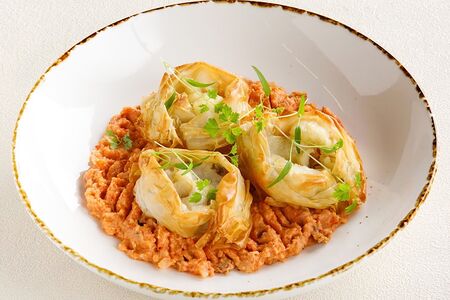 Хрустящая треска с рижотто