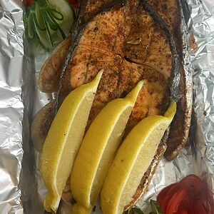 Семга запеченная в соусе дорблю