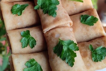 Блинчик с мясом и капустой