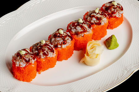 Хрустящий ролл с опаленным окунем