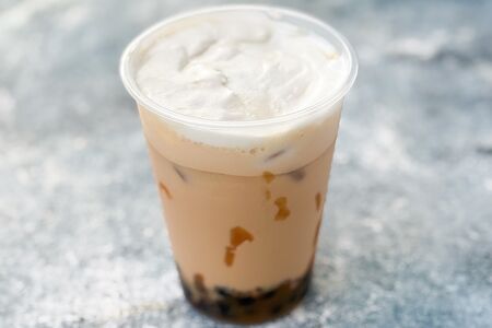 Бабл ти Кофейная ириска с тапиокой и сырной пенкой