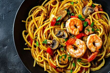 Феттуччине с курицей и грибами