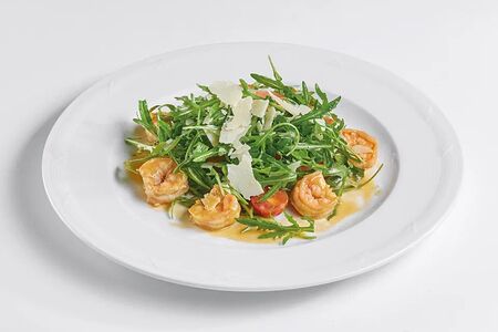 Салат рукола с креветками