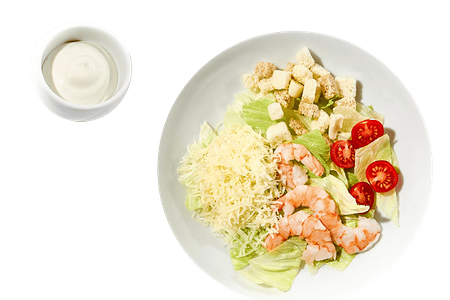 Салат Цезарь с креветками