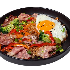 Рис кимчи с беконом