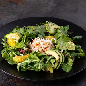 Салат Краб с авокадо и апельсином