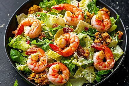 Салат Цезарь с креветкой