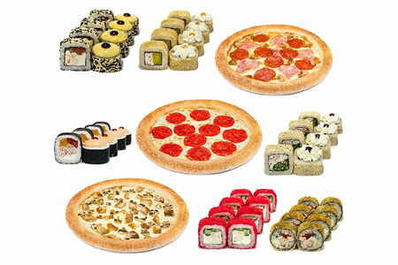 Комбо 3 пиццы и 6 роллов