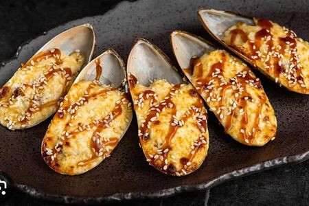 Запеченные мидии киви