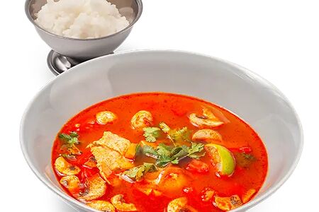 Тайский суп Том Ям с креветкой