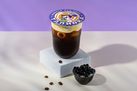 Бабл кофе с сырной пенкой 