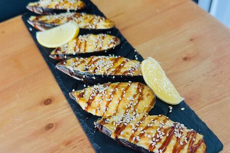 Мидии в створках с сырной шапочкой