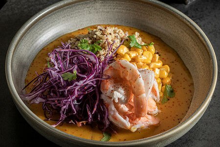 Боул с креветками и киноа