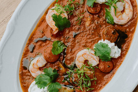 Креветки по-гречески - ланч