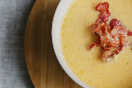 Сырный крем-суп с беконом