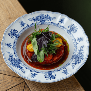 Салат с печеным перцем рамиро и томатами