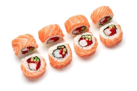 Окане с лососем и креветкой