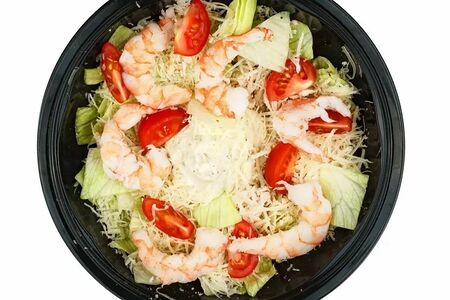 Салат цезарь с креветкой