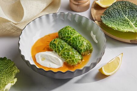 Голубцы из савойской капусты с морепродуктами