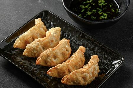 Агэ-гёдза с курицей