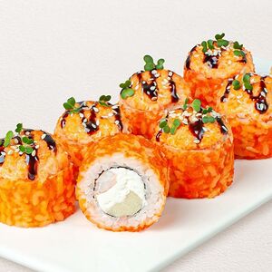 Шеф-ролл с лососем и креветкой