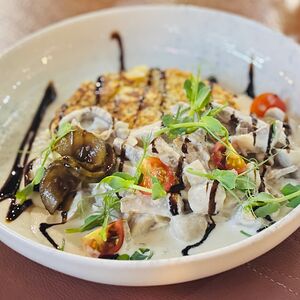 Бефстроганов с картофельным рёшти