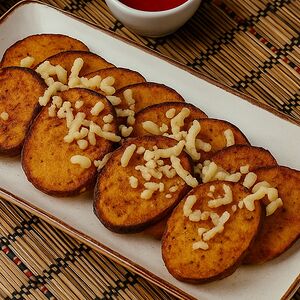 Картофель, запеченный с салом и сыром