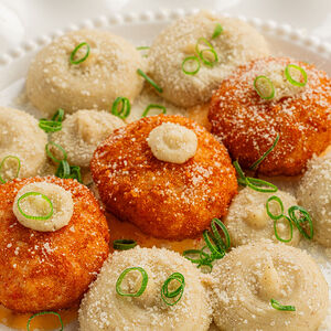 Котлеты из краба с трюфельным пюре