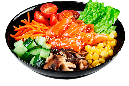 Поке с лососем и трюфельным соусом