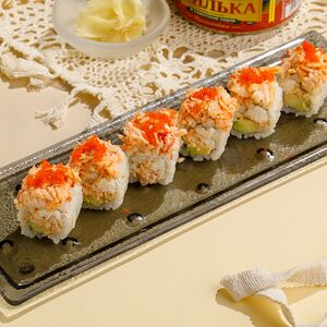 Ролл с крабом и креветкой 