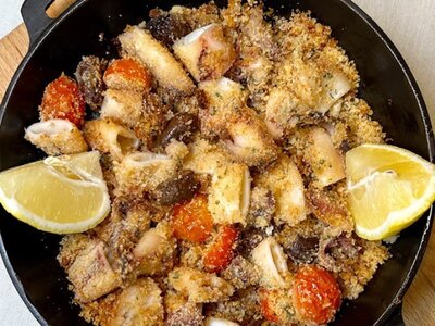 Запеченные бейби-кальмары Gratinati