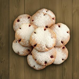 10 малиновых пышечек