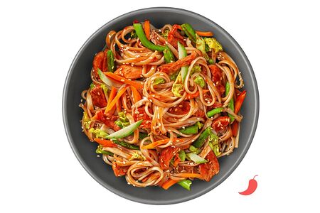 Пекин-ВОК с уткой в перечно-устричном соусе и яичной лапшой