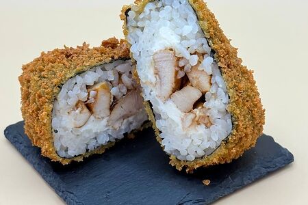 Жареные онигири с курицей терияки