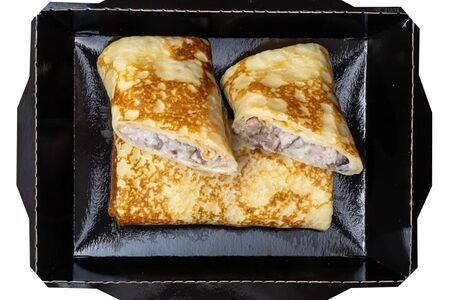 Блины с мясом и грибами