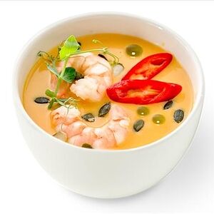 Тыквенный суп с креветкой