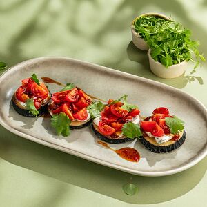 Хрустящие баклажаны с кремом из сыра фета