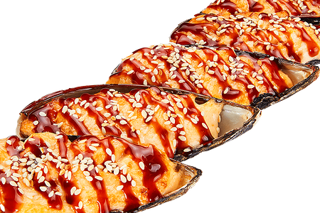 Мидии под сырным соусом