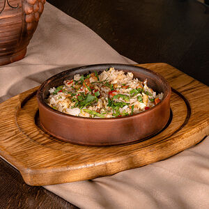 Рис с овощами и яйцом