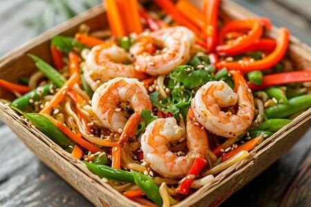 Удон с креветками